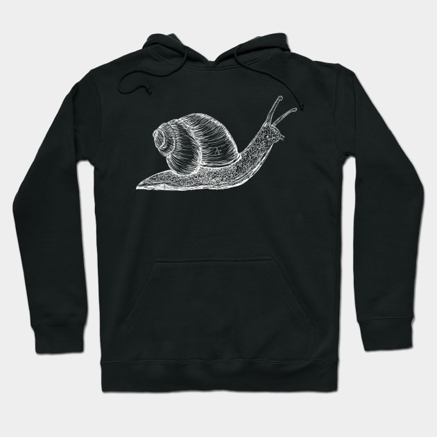 white snail Hoodie by Alberto Garcia